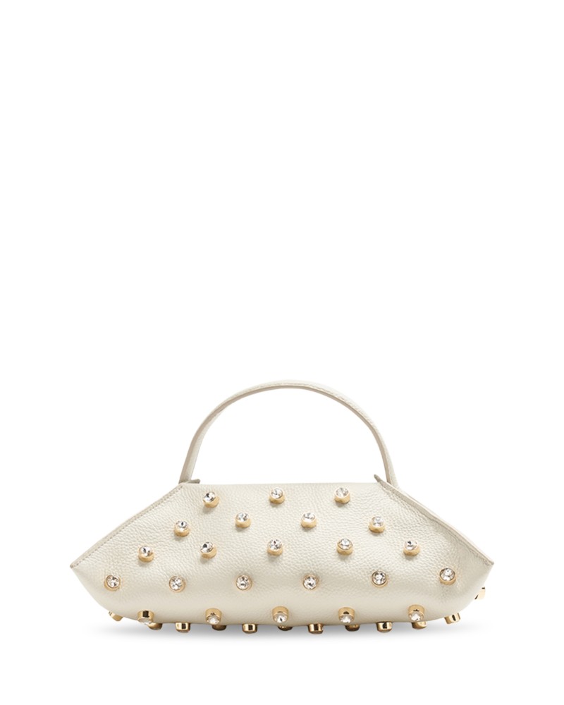 Altuzarra Mini Crystal Embellished Leather Handbag in Ivory/Crystal