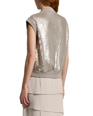 Sequin Bomber Vest
