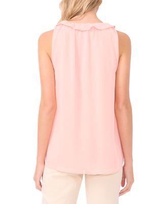 V Neck Sleeveless Ruffle Top