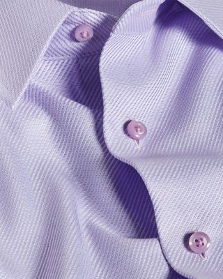 Trim Fit Textured Twill Dress Shirt