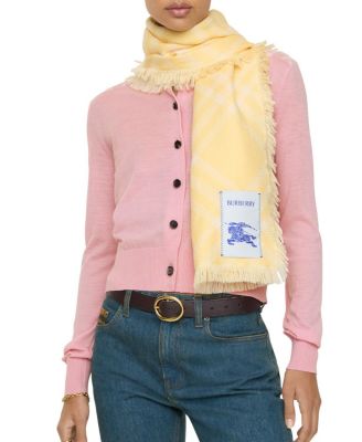  Wide Check Wool Silk Scarf