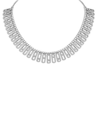 18K White Gold Move Iconica Diamond Statement Necklace, 30" 
