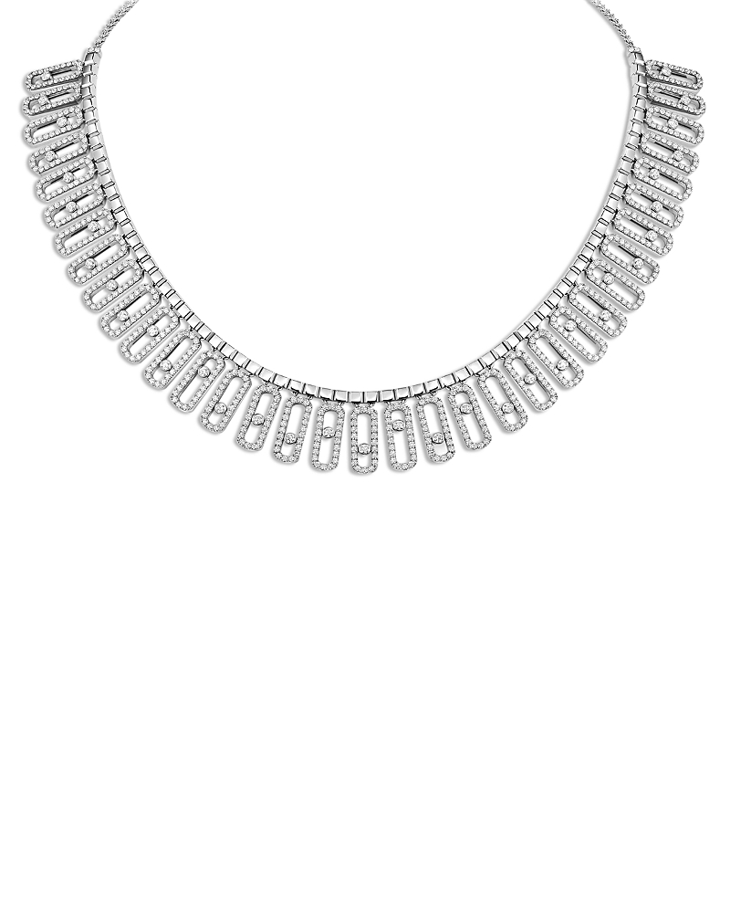 Messika 18K White Gold Move Iconica Diamond Statement Necklace, 30