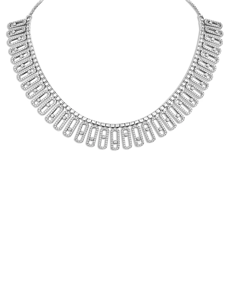 Messika 18K White Gold Move Iconica Diamond Statement Necklace, 30