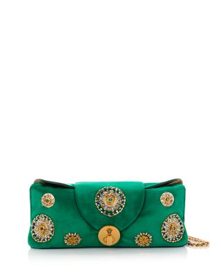 Small Embellished Suede Clutch
