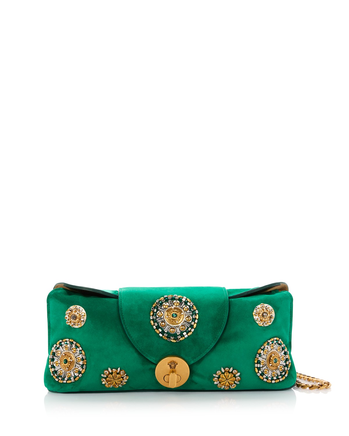 Small Embellished Suede Clutch
