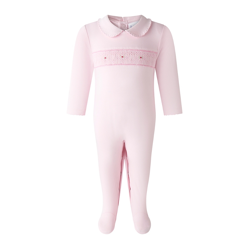 Rachel Riley Girls' Pima Smocked Footie - Baby