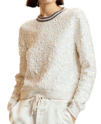  Sequin Crewneck Sweater