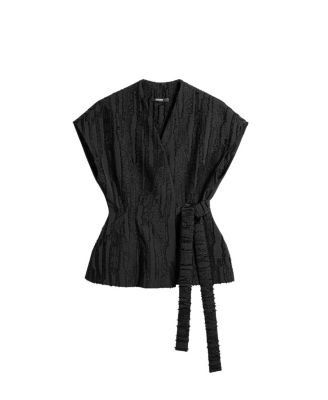  Textured Belted Vest