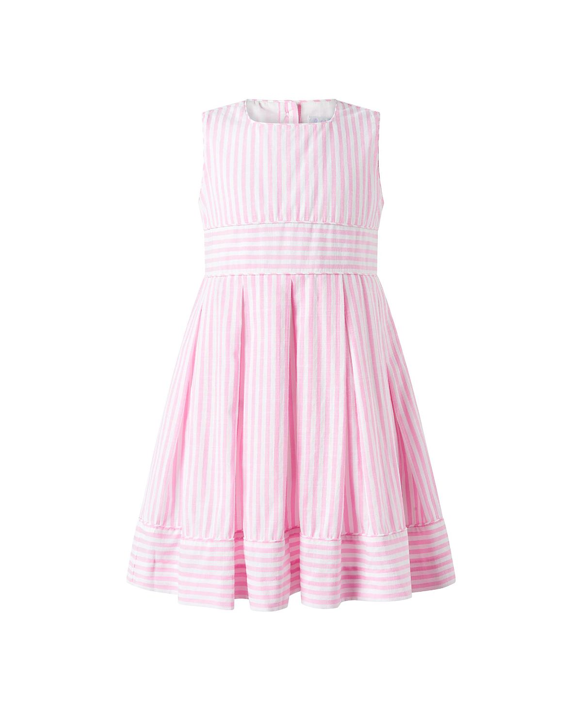 Rachel Riley Girls' Pastel Oxford Pleated Stripe Dress - Little Kid, Big Kid