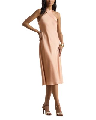 Satin Charmeuse Halter Cocktail Dress