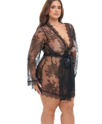  Curvy Amour Short Lace Robe