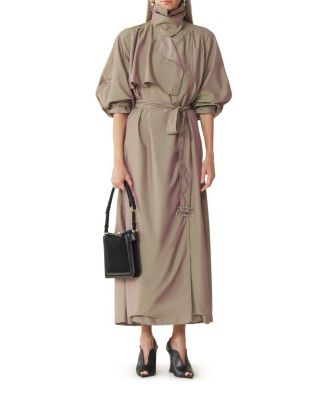Flowing Taffeta Trench Coat