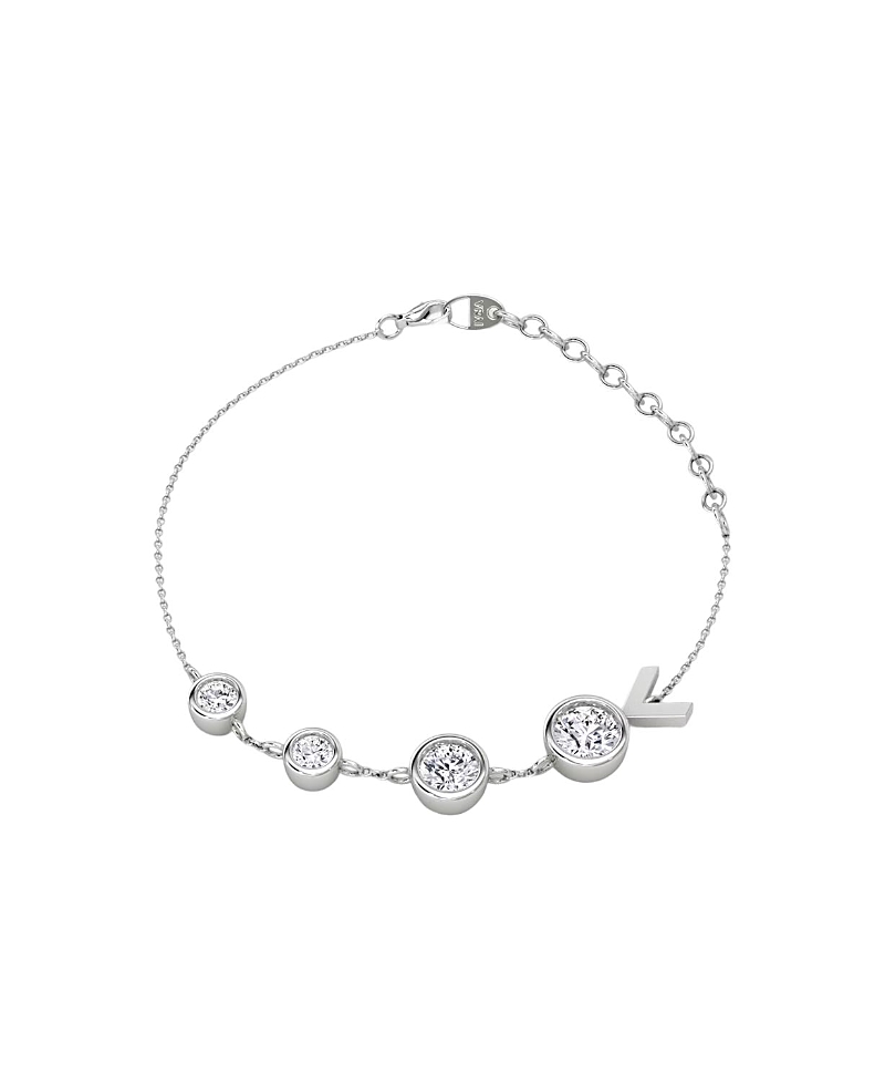 Vrai Arrow Station Bracelet in 14K White Gold, 0.85ctw Round Brilliant Lab Grown Diamonds