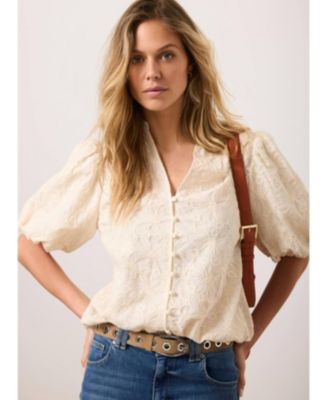  Women's Cotton Textured Floral Top