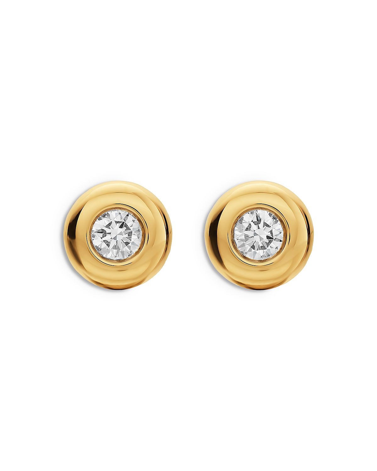 Bezel Set Stud Earrings