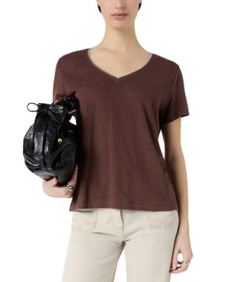 Mirana Linen V Neck Top