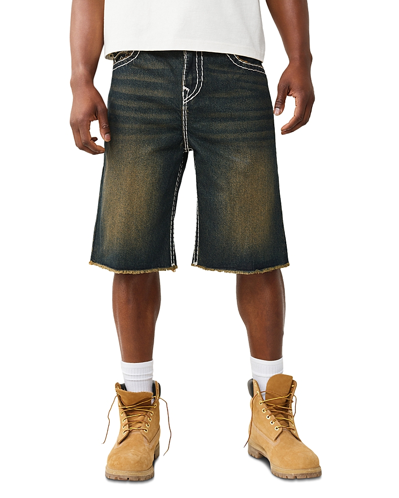 True Religion Vinny Super T Flap Jean Shorts in Rusted Denim