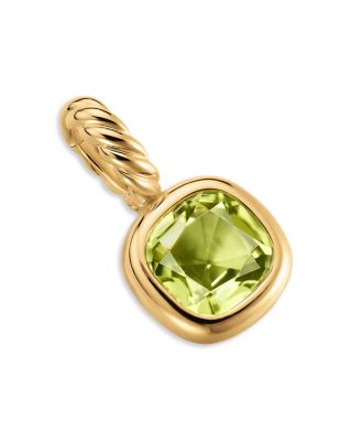 Mini Cushion Cut Amulet in 18K Yellow Gold with Peridot, 7.6mm