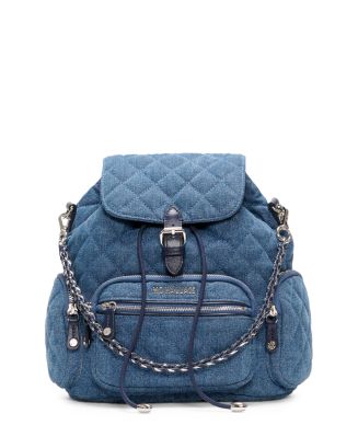 MZ WALLACE Crosby Mini Quilted Denim Backpack | Bloomingdale's