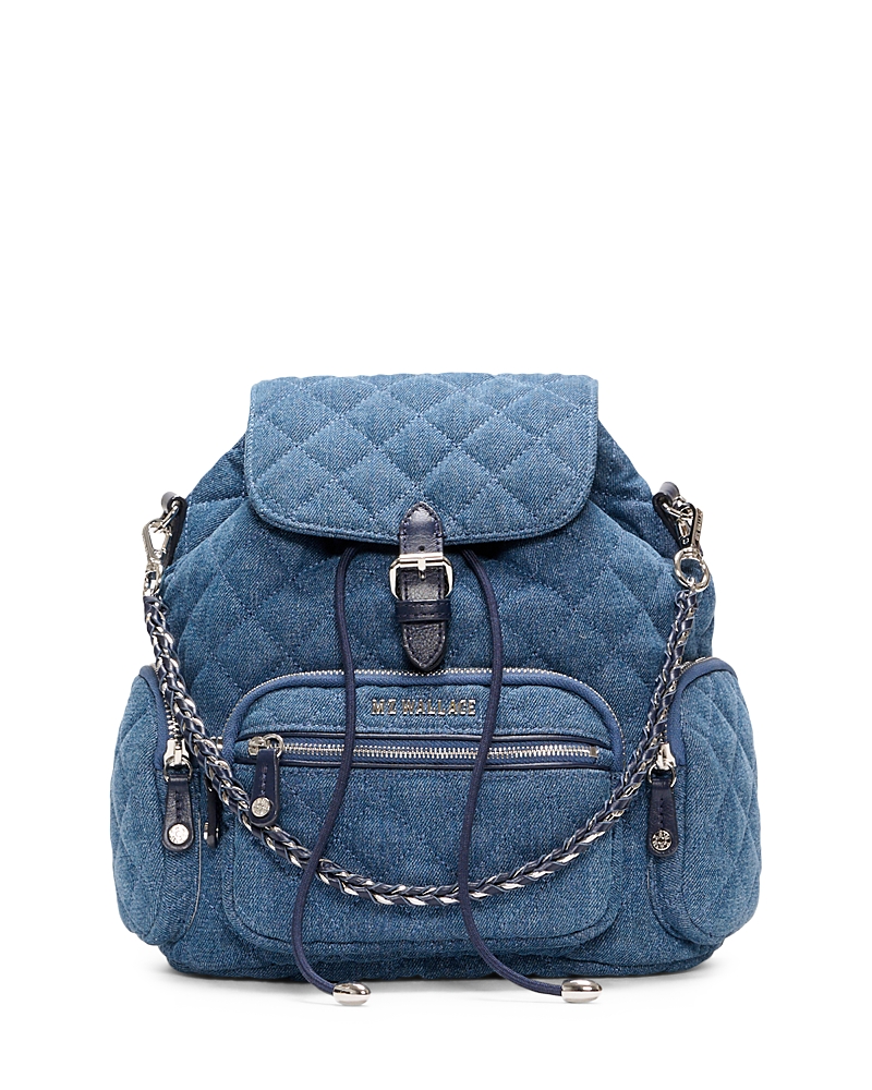 Mz Wallace Crosby Mini Quilted Denim Backpack