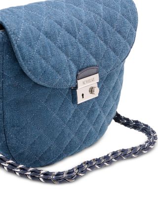 Crosby Lock Small Quilted Denim Saddle Bag 