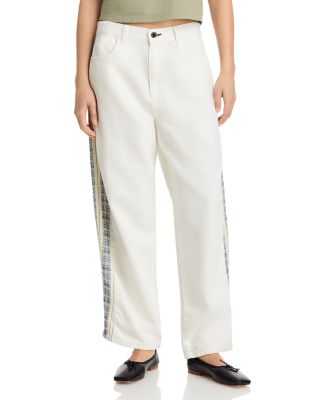 Catamaran High Rise Jeans in White Sashiko