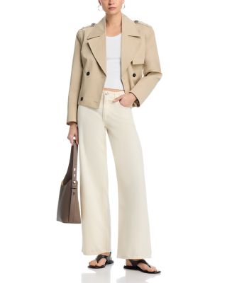 Andi Featherweight Wide Leg Ankle Jeans in Ecru