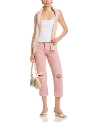 Blaine Low Rise Cropped Stovepipe Jeans in Misty Rose