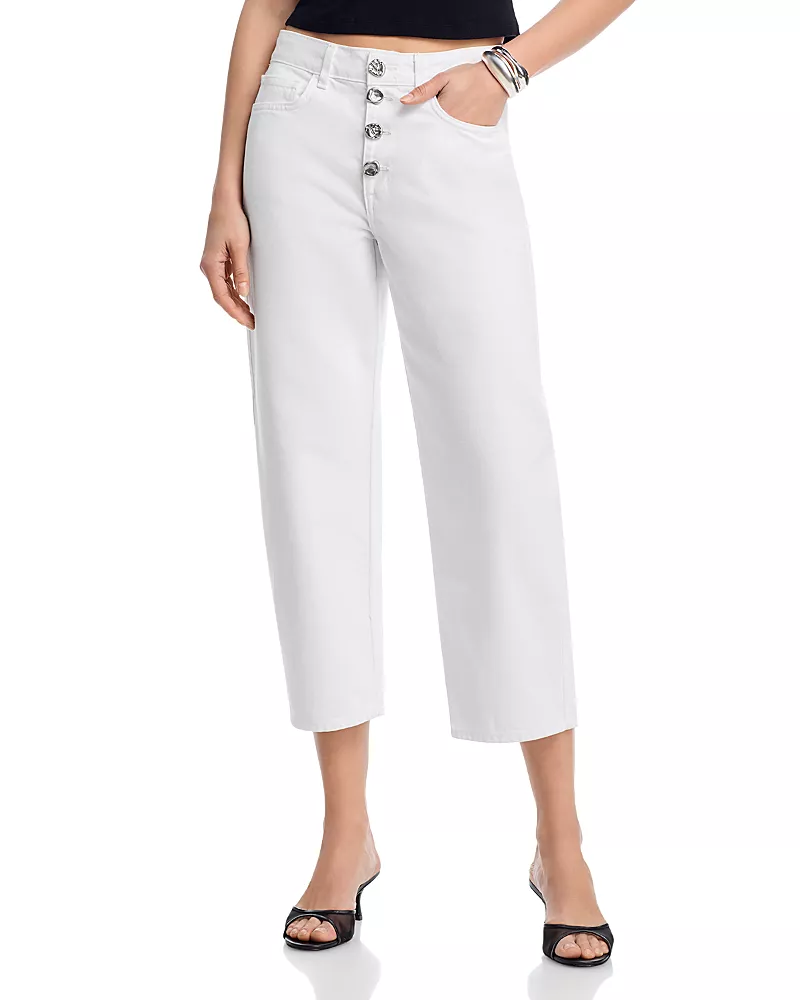 L'Agence Liora High Rise Stovepipe Jeans in Blanc