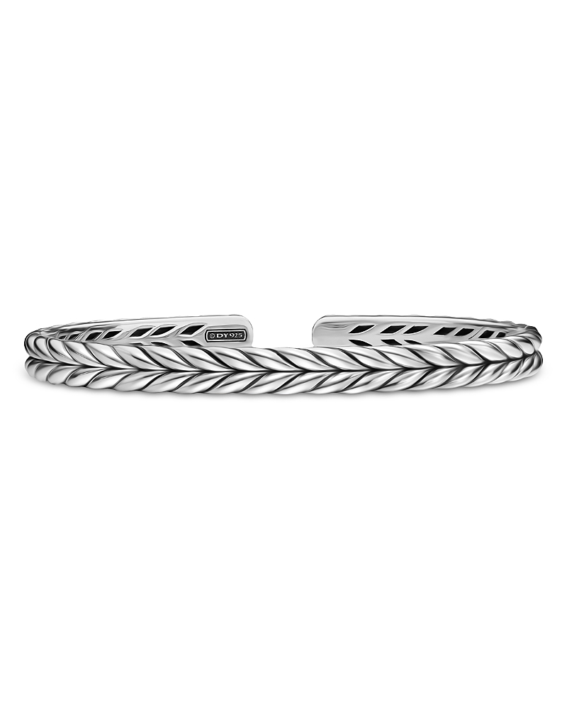 Men's Chevron Flex Bracelet in Sterling Silver, 6.4mm