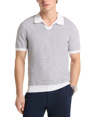 Dash Stripe Johnny Collar Polo Shirt