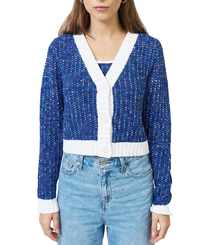 Central Park West Women's Allie Cropped Chunky Cardigan Sweater