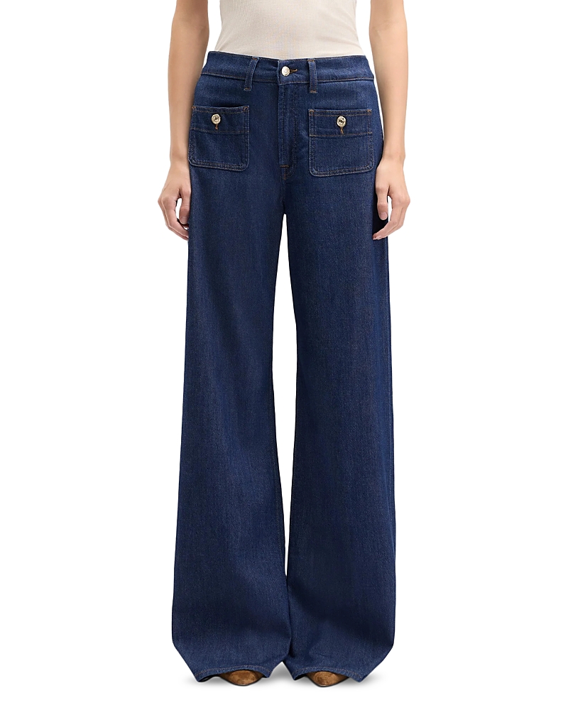 7 For All Mankind Lotta High Rise Wide Leg Jeans in Halona