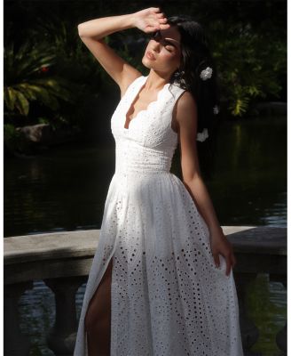 Broderie Anglaise Midi Dress