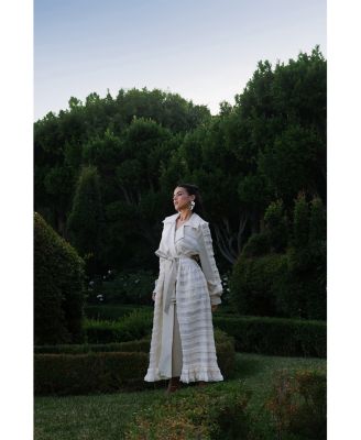 Mixed Media Feminine Trench Coat