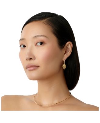 FJ Tanzanite & Tsavorite Night Owl Drop Earrings in 18K Yellow Gold