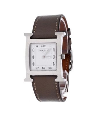 Heure H Quartz Watch in Stainless Steel and Leather 26mm
