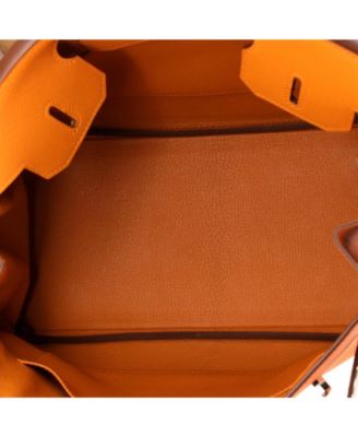 Birkin 30 Handbag Orange Epsom with Palladium Hardware