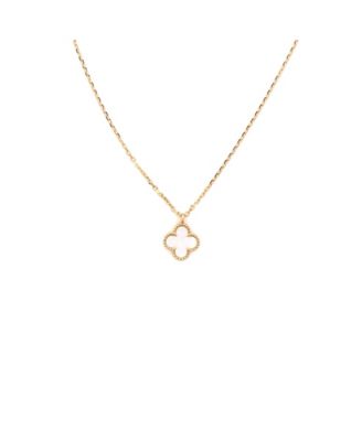  Sweet Alhambra Pendant Necklace 18K Gold and Mother of Pearl, 16"