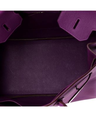 Birkin 35 Handbag Purple Togo with Palladium Hardware