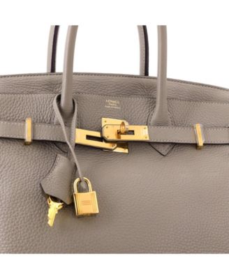 Birkin 30 Handbag Green Clemence with Gold Hardware