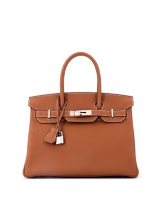Birkin 30 Handbag Brown Togo with Palladium Hardware
