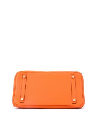 Birkin 30 Handbag Orange Clemence with Gold Hardware