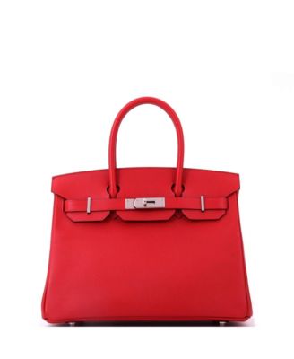 Birkin 30 Handbag Red Epsom with Palladium Hardware