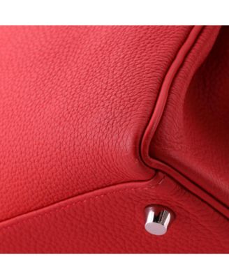 Kelly 35 Handbag Red Togo with Palladium Hardware