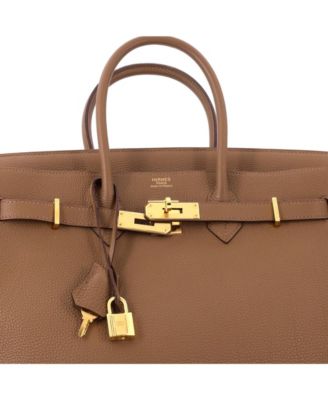 Birkin 35 Handbag Brown Togo with Gold Hardware