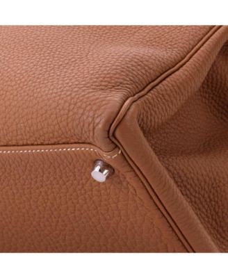 Kelly 35 Handbag Brown Togo with Palladium Hardware