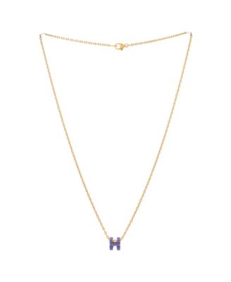 Mini Pop H Pendant Chain Necklace Metal and Enamel, 16"
