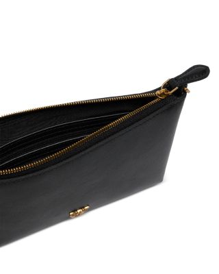 Flat Horizontal Mini Vitello Leather Crossbody Clutch